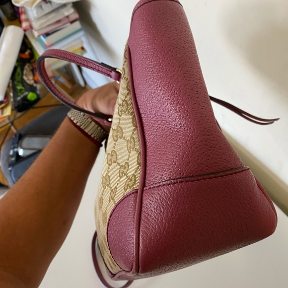GUCCI GG canvas leather Monogram Small Bree Tote Pink - Picture 5 of 15